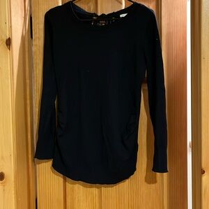 Maternity sweater, H&M, navy blue, bow detail